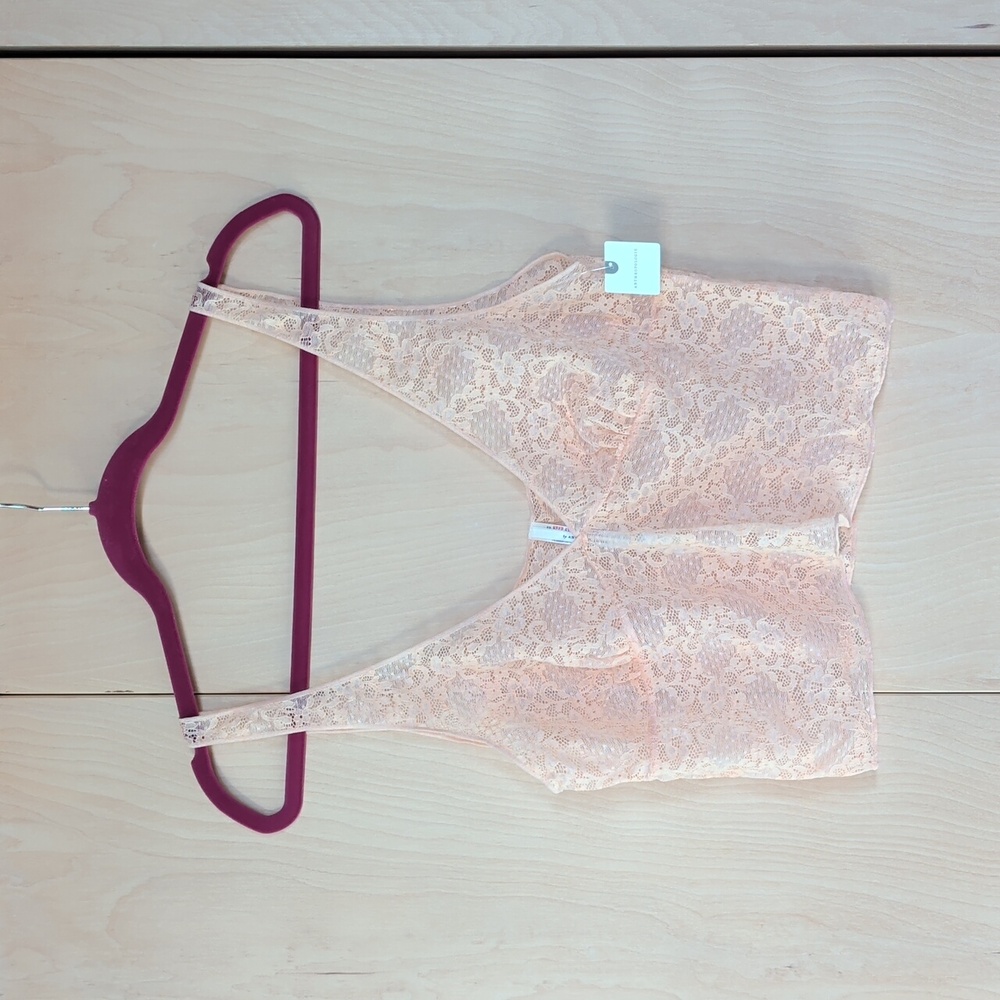 Anthropologie Peach Lace Bralette Cami Slip Top